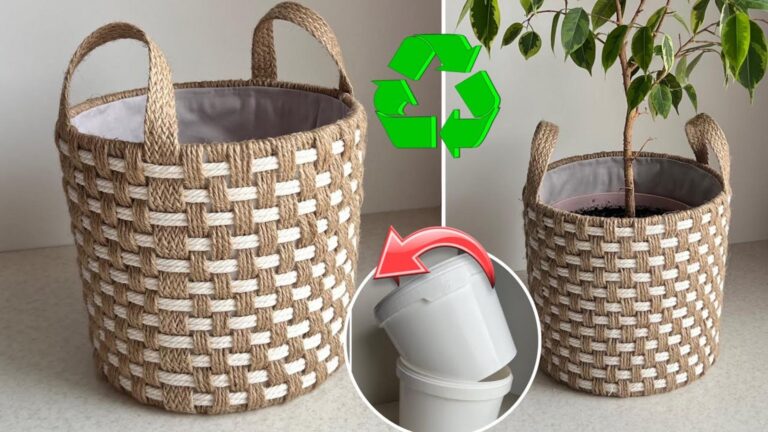 Un’idea davvero semplice per trasformare la plastica in un cestino unico…