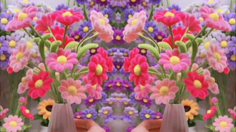 Questo semplice gesto trasforma i tuoi fiori di lana in decorazioni straordinarie…