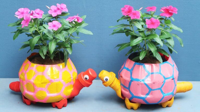5 idee per creare vasi a forma di tartaruga con bottiglie plastiche riciclate!