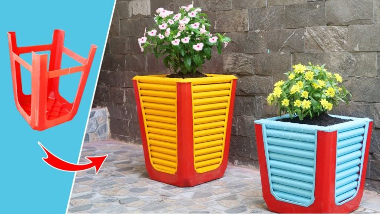 Trasforma 1 vecchia sedia di plastica in un originale vaso da giardino!