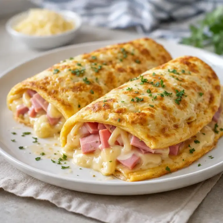 Crepes al prosciutto e Comté al forno con besciamella leggera