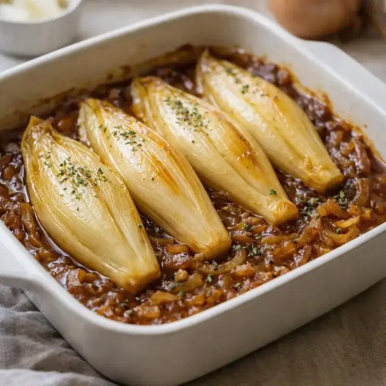 Cicoria al forno con sugo di cipolla caramellata: ecco la ricetta perfetta