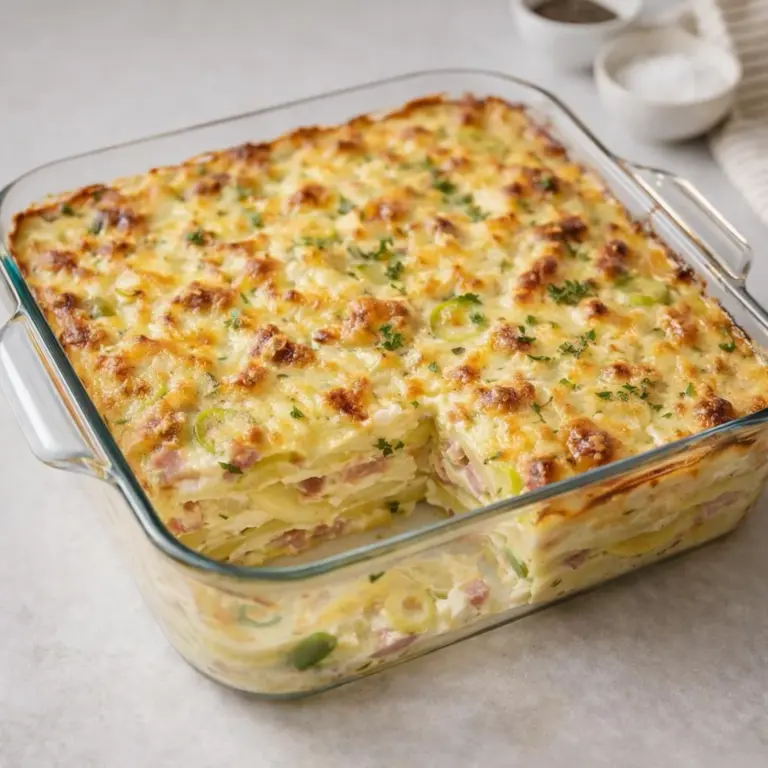 Gratin di patate, porri e pancetta al forno: il segreto per un piatto goloso