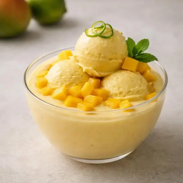 Mousse ghiacciata al mango e yogurt, il segreto di una texture cremosa al lime