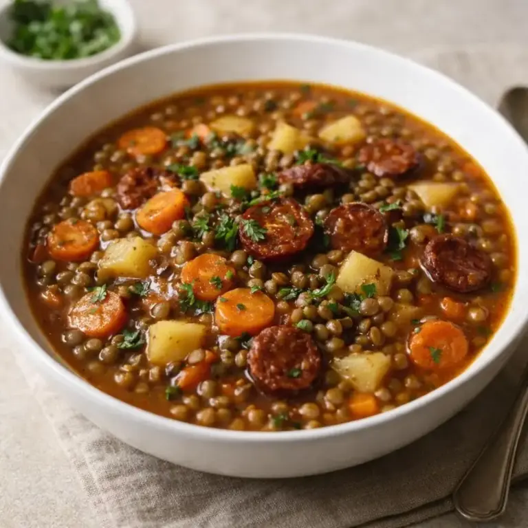 Ragù di lenticchie con salsicce affumicate e verdure: ecco la ricetta perfetta