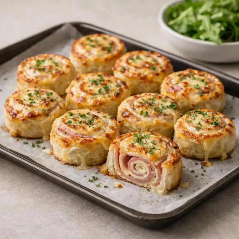 Rotolini di pancarrè alla croque-monsieur con prosciutto e besciamella